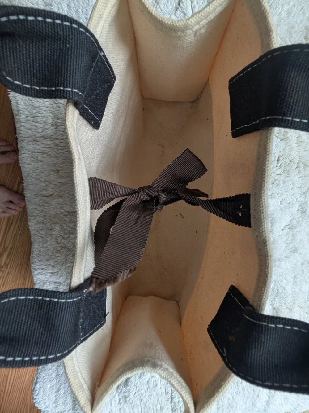 Kate Spade mini canvas tote cream and black